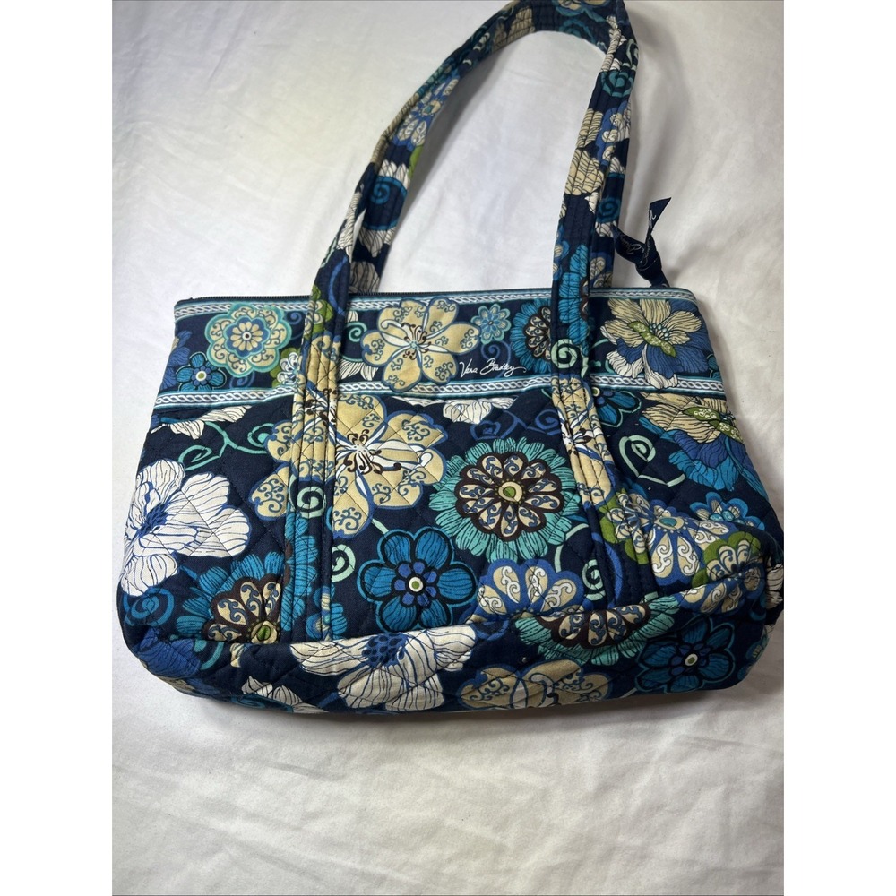Vera Bradley Women's Tote Blue Multicolor Flower Print Bag Shoulder Tote - Picture 3 of 7